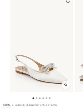 Badgley Mischka Genesis Slingback Ballet Flats in White/Silver